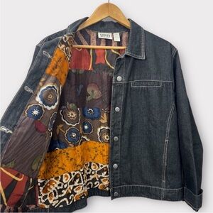 Vintage Chico’s Denim silk lined Jacket M